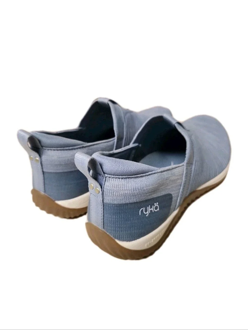Ryka Echo Knit Slip On Sneakers Womens 9.5 Blue Grey Walking Shoes New Comfort